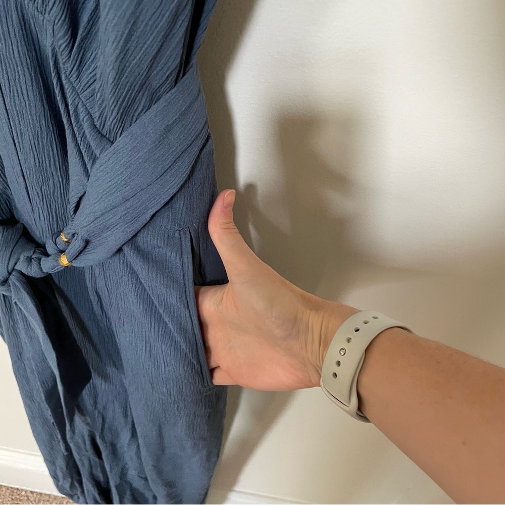 Vix Solid Samanta Jumpsuit Blue Large - image 5